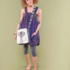 Soul Flower Elephant Vibes Canvas Messenger Bag