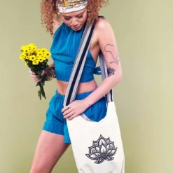 Soul Flower Lotus Flower Canvas Boho Bag 7 Soul Flower Lotus Flower Canvas Boho Bag