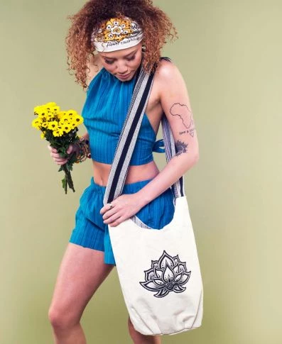 Soul Flower Lotus Flower Canvas Boho Bag 5 Soul Flower Lotus Flower Canvas Boho Bag