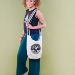 Soul Flower Tree Of Life Canvas Boho Bag