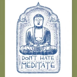Soul Flower Don't Hate Meditate Buddha Art Print