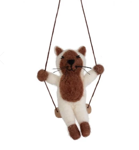 Ten Thousand Villages Cat On A Swing Ornament Handcrafted In Nepal 4 Ten Thousand Villages Cat On A Swing Ornament Handcrafted In Nepal