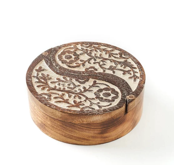 Matr Boomie Global Fair Trade Gifts Yin Yang Antique Finish Pivot Box Handcrafted In India 3 Matr Boomie Global Fair Trade Gifts Yin Yang Antique Finish Pivot Box Handcrafted In India