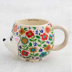 Natural Life Floral Hedgehog Folk Art Mug