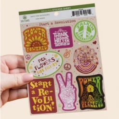 Soul Flower Start A Revolution Flower Power Peaceful Meditate Sticker Sheet