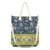 Matr Boomie Global Fair Trade Gifts Kalini Multi-Purpose Tote - Indigo & Lime Handcrafted In India 2 Matr Boomie Global Fair Trade Gifts Kalini Multi-Purpose Tote - Indigo & Lime Handcrafted In India
