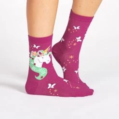 Sock It To Me Believe In Magic Unicorn Women's Crew Socks Unicorns