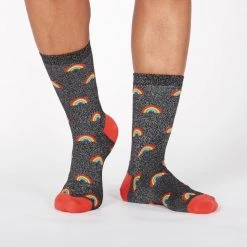 Sock It To Me Glitter Over The Rainbow Women's Crew Socks Socks! Socks! Socks!