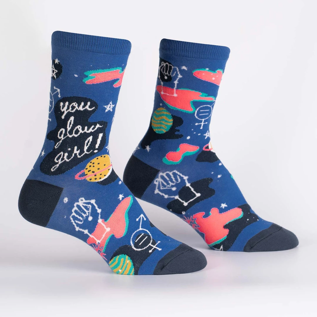 Sock It To Me You Glow Girl Women's Crew Socks Socks! Socks! Socks! 3 Sock It To Me You Glow Girl Women's Crew Socks Socks! Socks! Socks!