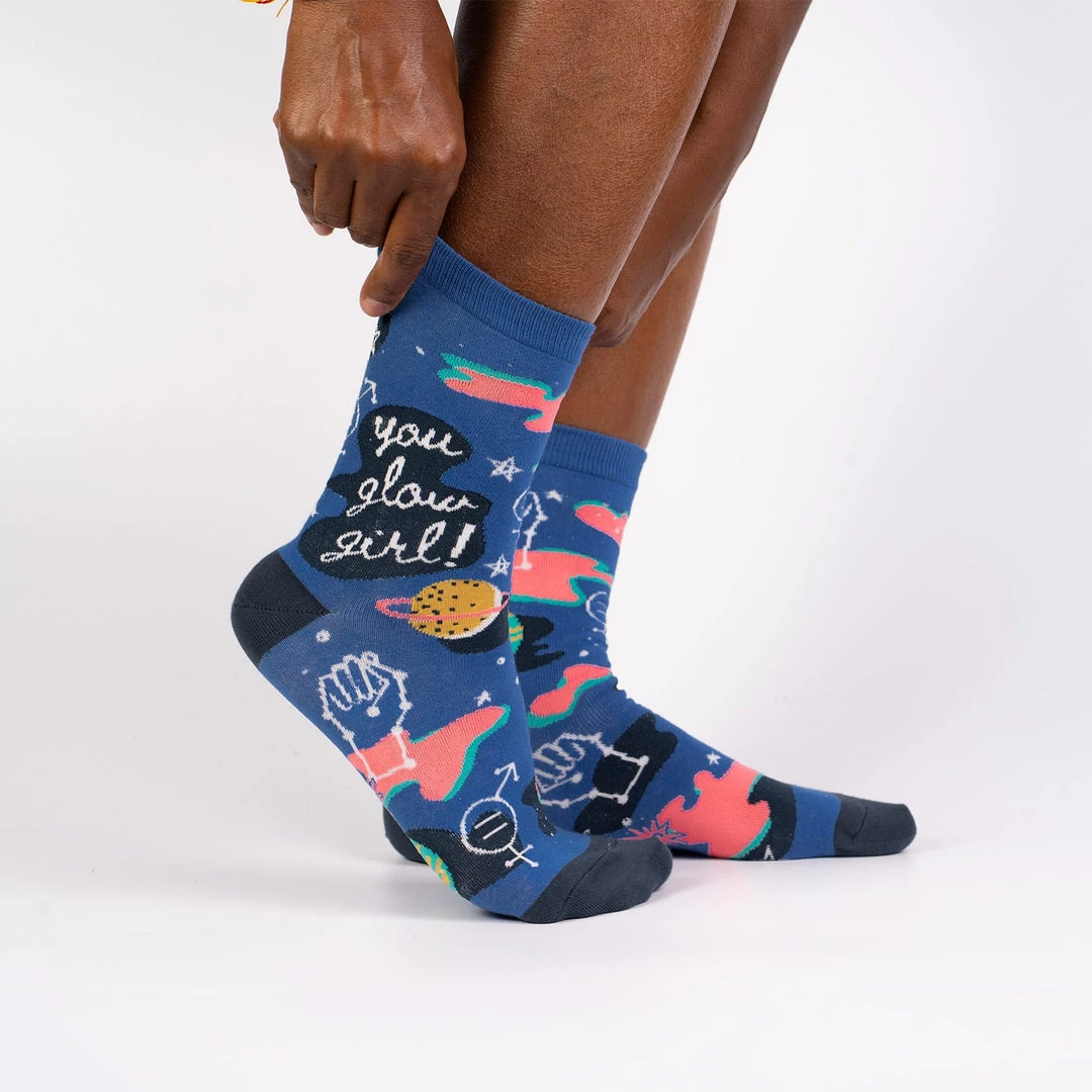 Sock It To Me You Glow Girl Women's Crew Socks Socks! Socks! Socks! 6 Sock It To Me You Glow Girl Women's Crew Socks Socks! Socks! Socks!