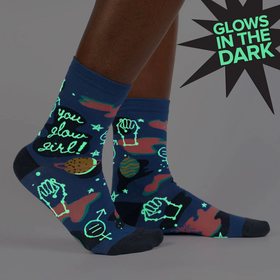 Sock It To Me You Glow Girl Women's Crew Socks Socks! Socks! Socks! 5 Sock It To Me You Glow Girl Women's Crew Socks Socks! Socks! Socks!