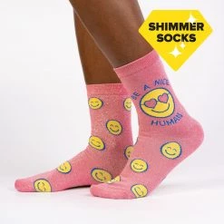Sock It To Me Be A Nice Human Women's Crew Socks Socks! Socks! Socks!