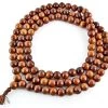 Om Imports Polished Sheesam Wood Prayer Mala In 16mm