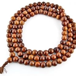 Om Imports Polished Sheesam Wood Prayer Mala In 16mm