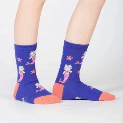 Sock It To Me Purrmaid Youth Crew Socks Socks! Socks! Socks!