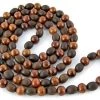 Om Imports Meditation & Prayer Gifts Natural Lotus Seed + Sheesam Wood Prayer Mala In 8mm