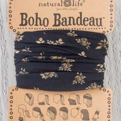 Natural Life Black & Cream Floral Boho Bandeau