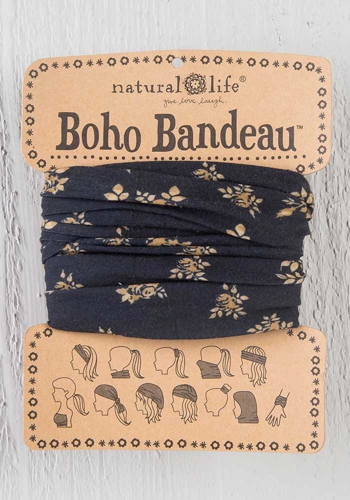 Natural Life Black & Cream Floral Boho Bandeau 3 Natural Life Black & Cream Floral Boho Bandeau