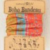 Natural Life Red Floral Stripes Boho Bandeau