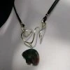 Dawn Welburn - Consignment Freeform Silver Wire With Jasper Bear On Satin Cord Local Artisan Handmade Gifts