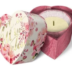 Punch Studio Candles & Accessories Love Is All You Need Heart Candle