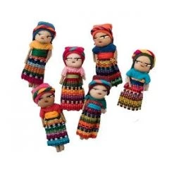 UPAVIM Crafts Hand Embroidered Guatemalan Worry Dolls (set Of 12)