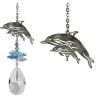 Woodstock Chimes Prisms & Hanging Crystals Playful Dolphins ~ Crystal Fantasy Suncatcher