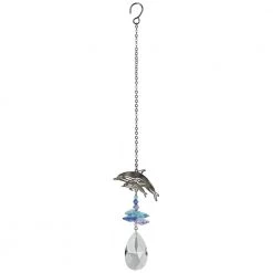 Woodstock Chimes Prisms & Hanging Crystals Playful Dolphins ~ Crystal Fantasy Suncatcher