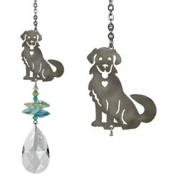 Woodstock Chimes Prisms & Hanging Crystals Happy Puppy Dog ~ Crystal Fantasy Suncatcher