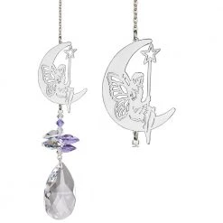 Woodstock Chimes Prisms & Hanging Crystals Moon Fairy ~ Crystal Fantasy Suncatcher