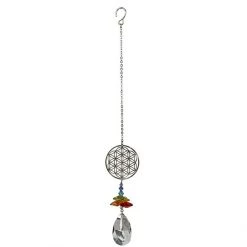 Woodstock Chimes Flower Of Life ~ Crystal Fantasy Suncatcher Prisms & Hanging Crystals