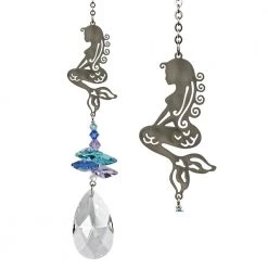 Woodstock Chimes Prisms & Hanging Crystals Mermaid ~ Crystal Fantasy Suncatcher