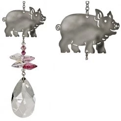 Woodstock Chimes Pig ~ Crystal Fantasy Suncatcher Prisms & Hanging Crystals