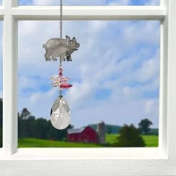 Woodstock Chimes Pig ~ Crystal Fantasy Suncatcher Prisms & Hanging Crystals