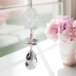 Woodstock Chimes Beautiful Rose ~ Crystal Fantasy Suncatcher