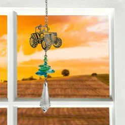 Woodstock Chimes Farm Tractor ~ Crystal Fantasy Suncatcher Prisms & Hanging Crystals