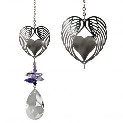 Woodstock Chimes Angel Wing Heart ~ Crystal Fantasy Suncatcher Angel Gifts