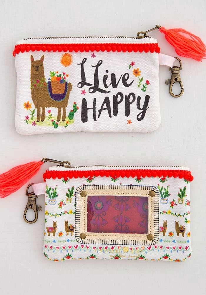 Natural Life Llamas Llive Happy Llama ID Pouch 3 Natural Life Llamas Llive Happy Llama ID Pouch