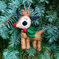 The Winding Road Holiday Movies Rudolph The Reindeer Hand-Felted Wool Ornament Handcrafted In Nepal