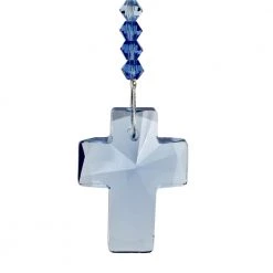 Woodstock Chimes Sapphire Crystal Cross Suncatcher