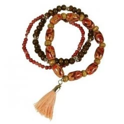 UPAVIM Crafts Global Fair Trade Gifts Wooden Bracelets Set With Tassel Handcrafted In Guatemala