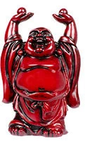 Kheops International 3" Redstone Buddha Figurines (Safe Travels, Prosperity, Love, Spiritual Journey, Happy Home, And Long Life)