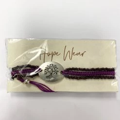 UPAVIM Crafts Tree Medallion 3-Strand Beaded Bracelet Handcrafted In Guatemala