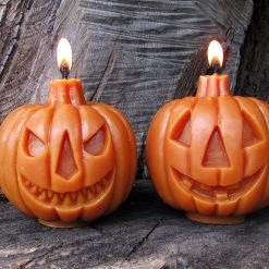 Sunbeam Candles Sale! Two-Faced Jack-o-Lantern Beeswax Candle