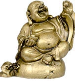 Kheops International 2" Gold Buddha Figurines (Safe Travels, Prosperity, Love, Spiritual Journey, Happy Home, And Long Life)