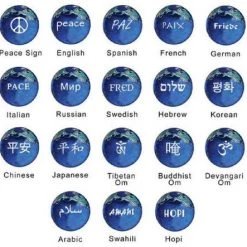 Shasta Visions Peace Blue Earth Marble With Natural Earth Continents (18 Languages!) Local Artisan Handmade Gifts