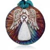 Raku Potteryworks Angel Medallion Ornament From Raku Pottery 2 Raku Potteryworks Angel Medallion Ornament From Raku Pottery