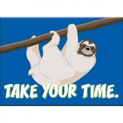 NMR Sloths Take Your Time Sloth Flat Magnet